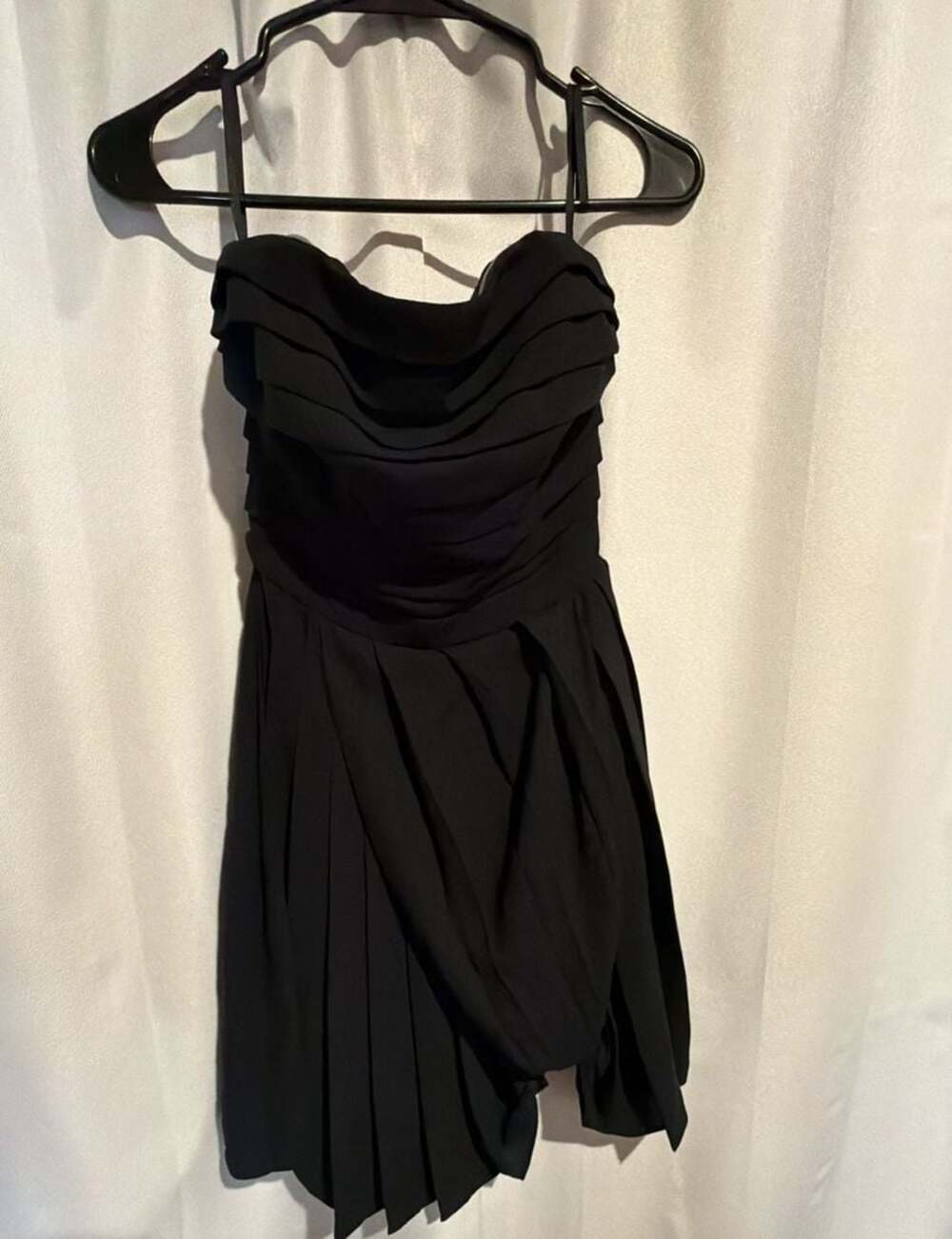 Rachel Rachel Roy Black Chiffon Ruched Draped Bandeau Playsuit Romper Size 0